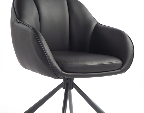 HR2055 BAZĂ STEA Scaun Neagră din Piele Ecologica cu Bază Neagră