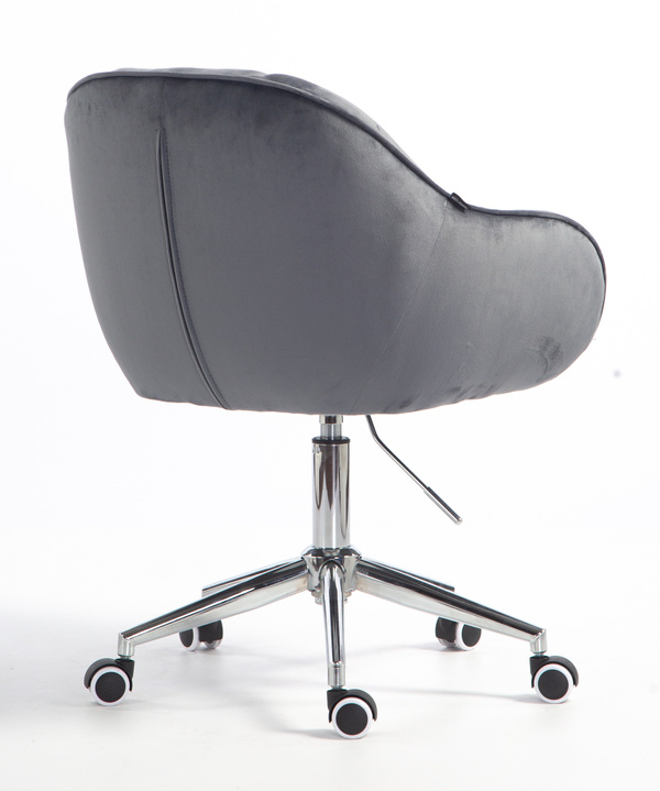 HR2055K Scaun Grafit din Catifea cu Bază Cromata