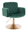 HR802N Scaun Verde din Catifea cu Bază Aurie