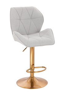 HR212W Scaun Gri Boucle cu Bază Aurie