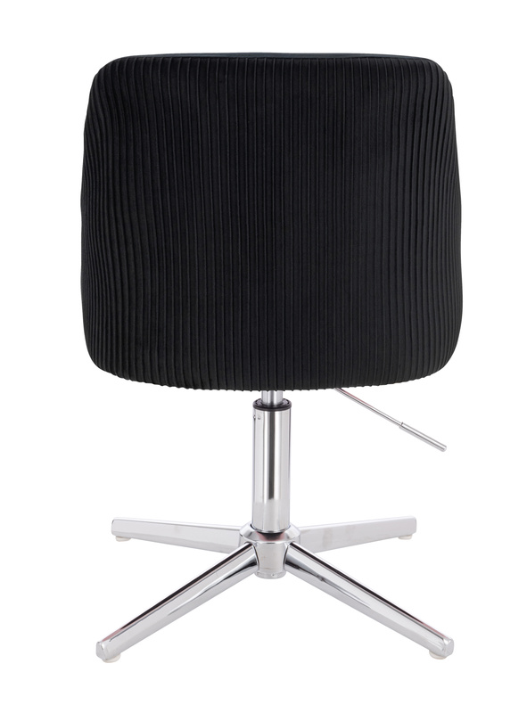 HR920CROSS Scaun Neagră din Catifea cu Bază Cromata