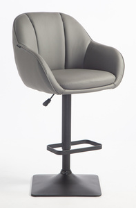 HR2055KW Scaun Gri din Piele Ecologica cu Bază Neagră