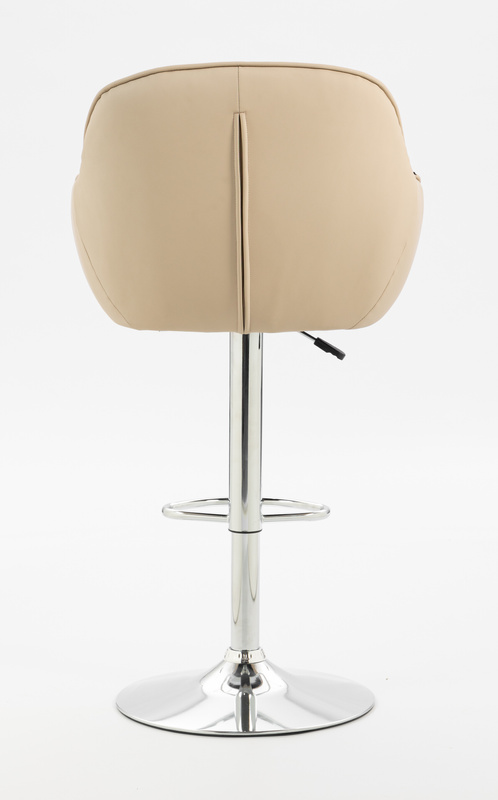 HR2055W Scaun Crem din Piele Ecologica cu Bază Cromata