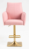 HR280KW Scaun Roz Pudra Boucle cu Bază Aurie