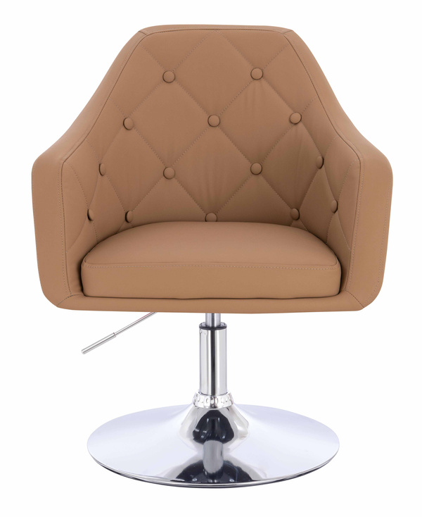 HR831N Scaun Caramel Piele Ecologica Premium Soft cu Bază Cromata