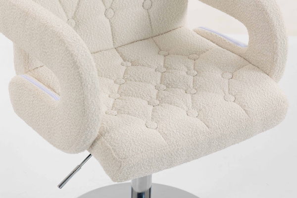 HR8404N Scaun Crem Boucle cu Bază Cromata