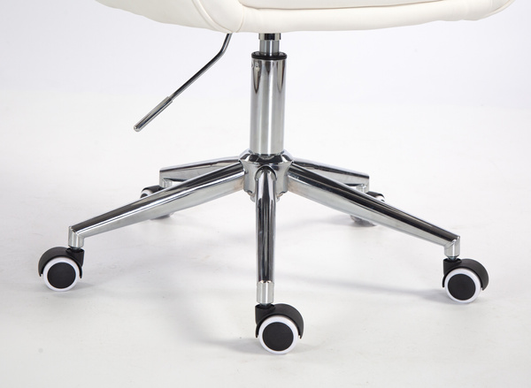 HR2055K Scaun Alb din Piele Ecologica cu Bază Cromata