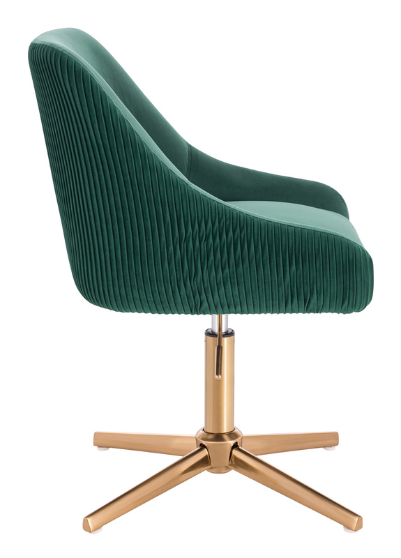 HR920CROSS Scaun Verde din Catifea cu Bază Aurie