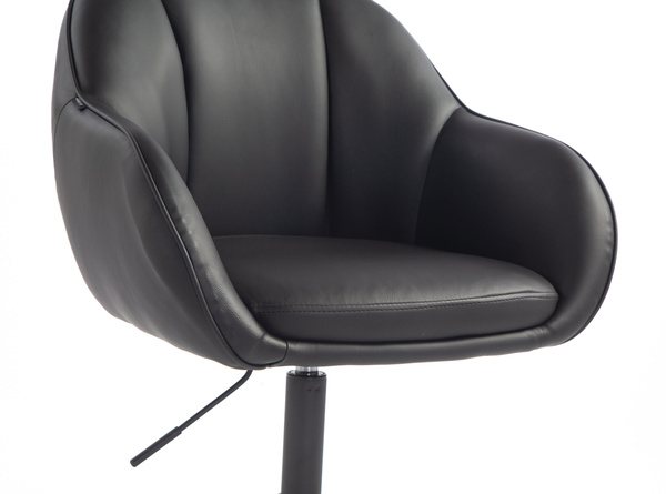 HR2055K Scaun Neagră din Piele Ecologica cu Bază Neagră