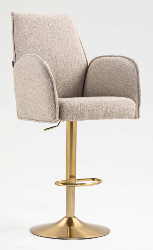 HR280W Scaun Latte Boucle cu Bază Aurie