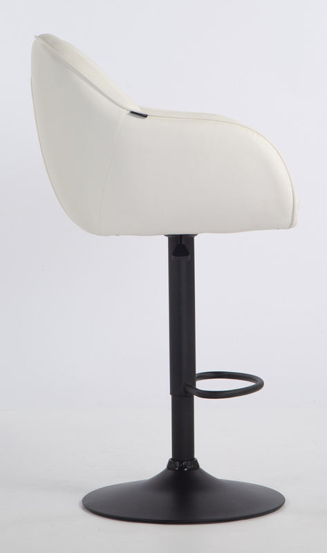 HR2055W Scaun Alb din Piele Ecologica cu Bază Neagră