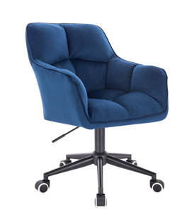 HR550K Scaun Bleumarin Catifea cu Bază Neagră