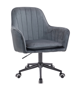 HR2022K Scaun Grafit din Catifea Bază Neagră