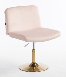 HR150N Scaun Roz Pudra din Catifea cu Bază Aurie