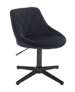 HR1054CROSS Scaun Neagră Catifea cu Bază Neagră