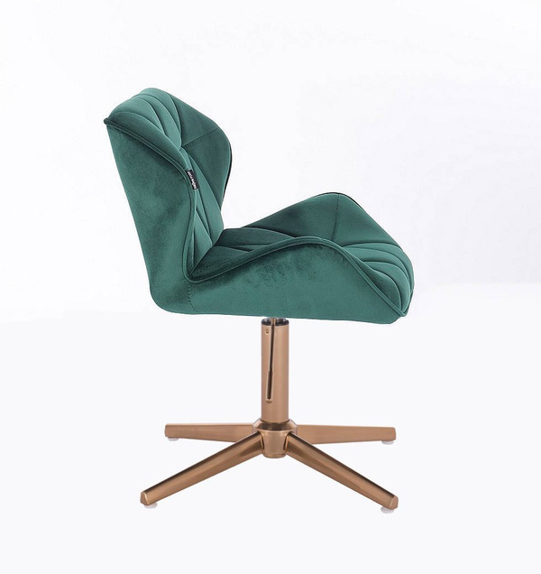 HR111CROSS scaun Catifea Verde cu Bază Aurie
