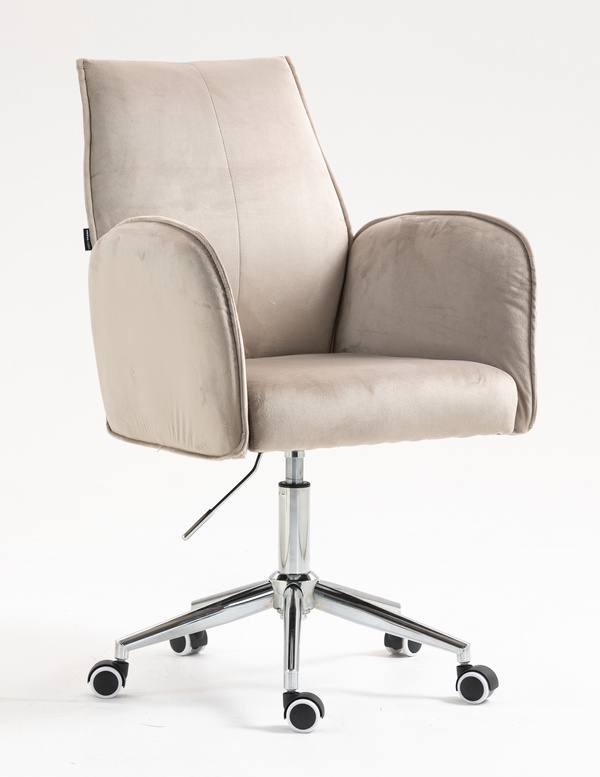 HR280K Scaun Latte din Catifea cu Bază Cromata