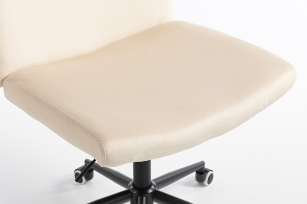 HR150K Scaun Crem din Catifea cu Bază Neagră