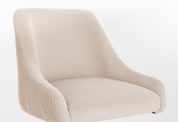 HR920CROSS Scaun Crem din Catifea cu Bază Cromata