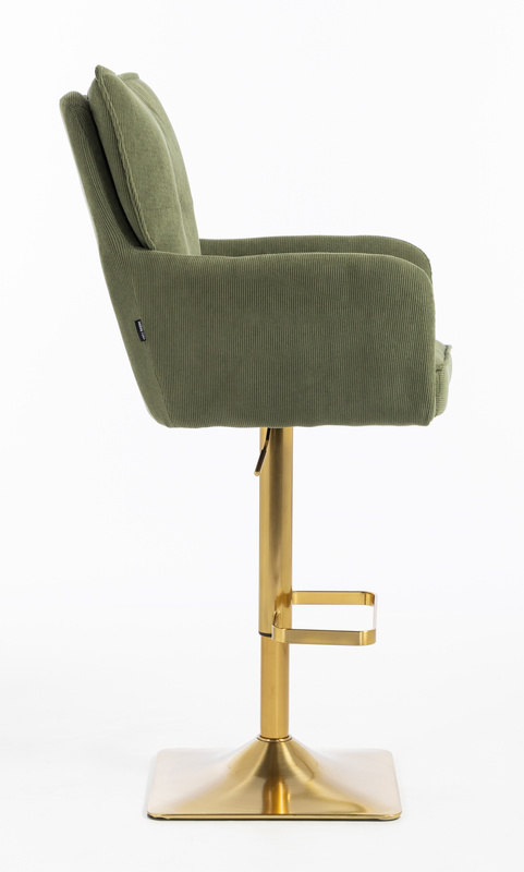 HR250KW Scaun Zsályazöld Prémium Kordbársony Bază Aurie