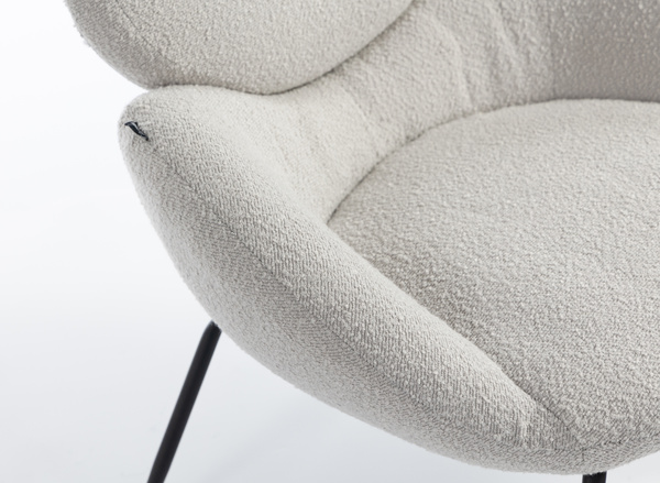 HR2045 Scaun Gri Boucle cu Bază Neagră