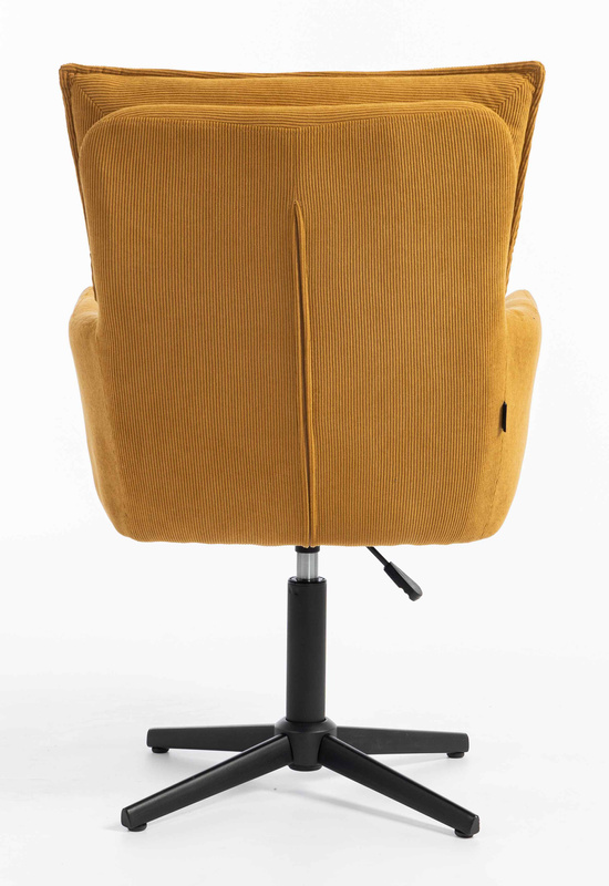 HR250CROSS Scaun Catifea Reiată Premium Ruloare Curry Galben Bază Neagră