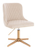 HR940CROSS Scaun Crem din Catifea cu Bază Aurie