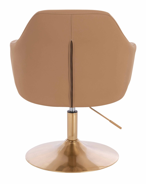 HR831N Scaun Caramel Piele Ecologica Premium Soft cu Bază Aurie