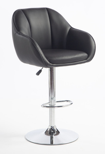 HR2055W Scaun Neagră din Piele Ecologica cu Bază Cromata