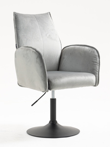 HR280N Scaun Gray din Catifea cu Bază Neagră