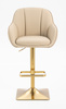 HR2055KW Scaun Crem din Piele Ecologica cu Bază Aurie