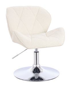 HR111N Scaun Crem Boucle cu Bază Cromata