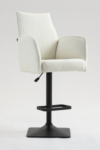 HR280KW Scaun Crem Boucle cu Bază Neagră