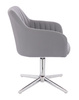 HC190CROSS Scaun Gri din Piele Ecologica cu Bază Cromata