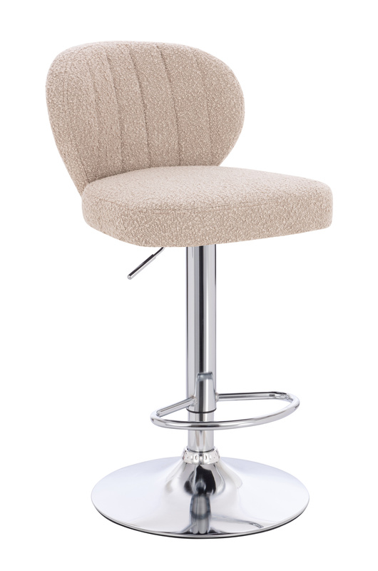 HR193W Scaun Latte Boucle cu Bază Cromata
