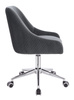 HR920K Scaun Grafit din Catifea cu Bază Cromata