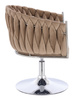 HR750N Scaun Latte din Catifea cu Bază Cromata
