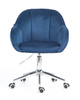 HR2055K Scaun Bleumarin din Catifea cu Bază Cromata