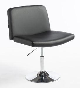 HR150N Scaun Neagră din Piele Ecologica cu Bază Cromata