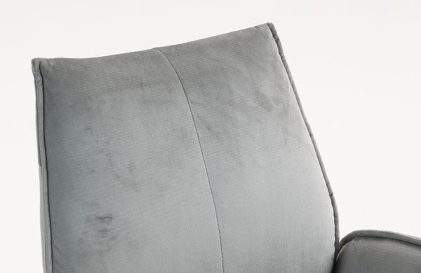 HR280K Scaun Gray din Catifea cu Bază Aurie