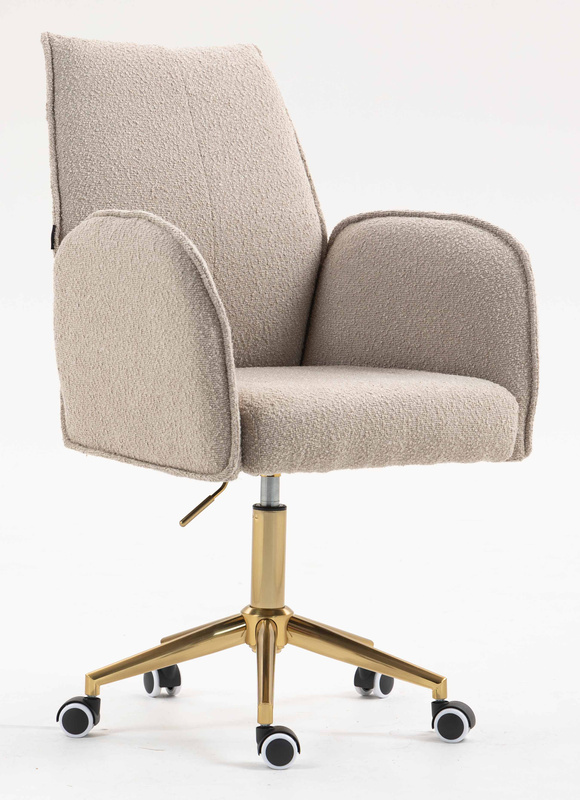 HR280K Scaun Latte Boucle cu Bază Aurie