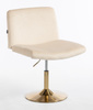 HR150N Scaun Crem din Catifea cu Bază Aurie
