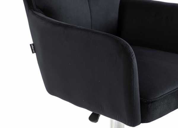 HR250W Scaun Catifea Neagră Bază Cromata