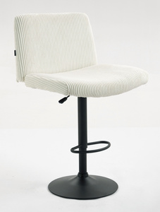 HR150W Scaun Alb din Catifea Reiată cu Bază Neagră