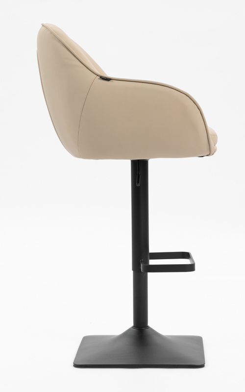 HR2055KW Scaun Crem din Piele Ecologica cu Bază Neagră