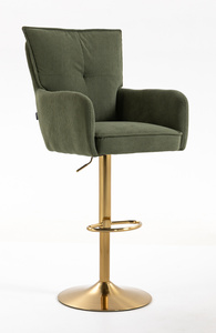 HR250W Scaun Zsályazöld Prémium Kordbársony Bază Aurie