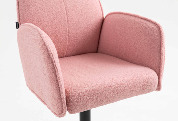 HR280KW Scaun Roz Pudra Boucle cu Bază Neagră