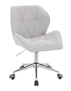 HR212K Scaun Gri Boucle cu Bază Cromata