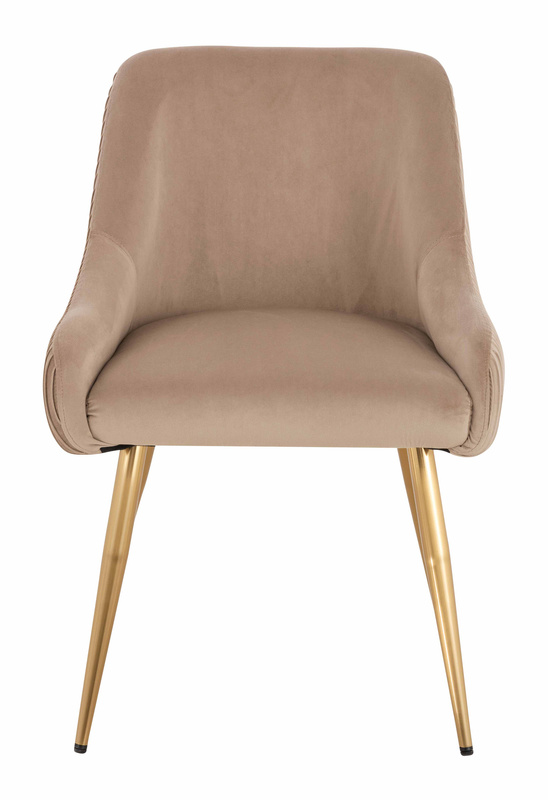 HR920 Scaun cu picioare aurii Latte din Catifea
