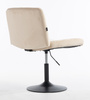 HR150N Scaun Crem din Catifea cu Bază Neagră